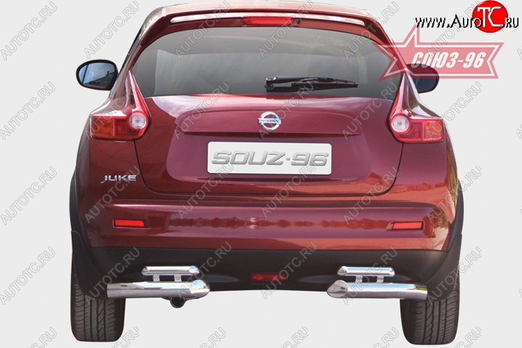 18 359 р. Защита заднего бампера Souz-96 (d76/42) Nissan Juke 1 YF15 рестайлинг (2014-2020)  с доставкой в г. Вологда