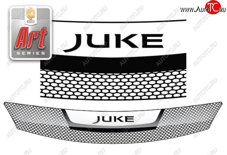 2 079 р. Дефлектор капота CA-Plastiс  Nissan Juke  1 YF15 (2010-2020) дорестайлинг, рестайлинг (серия Art черная)  с доставкой в г. Вологда
