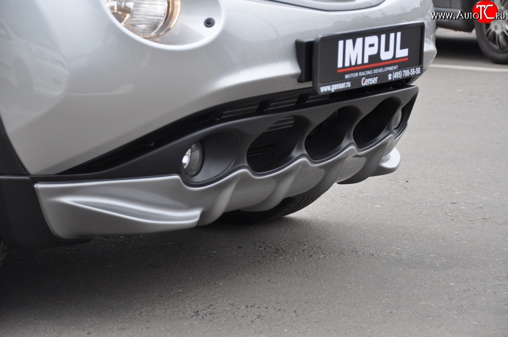 3 999 р. Накладка на передний бампер Impul Nissan Juke 1 YF15 дорестайлинг (2010-2014) (Неокрашенная)  с доставкой в г. Вологда