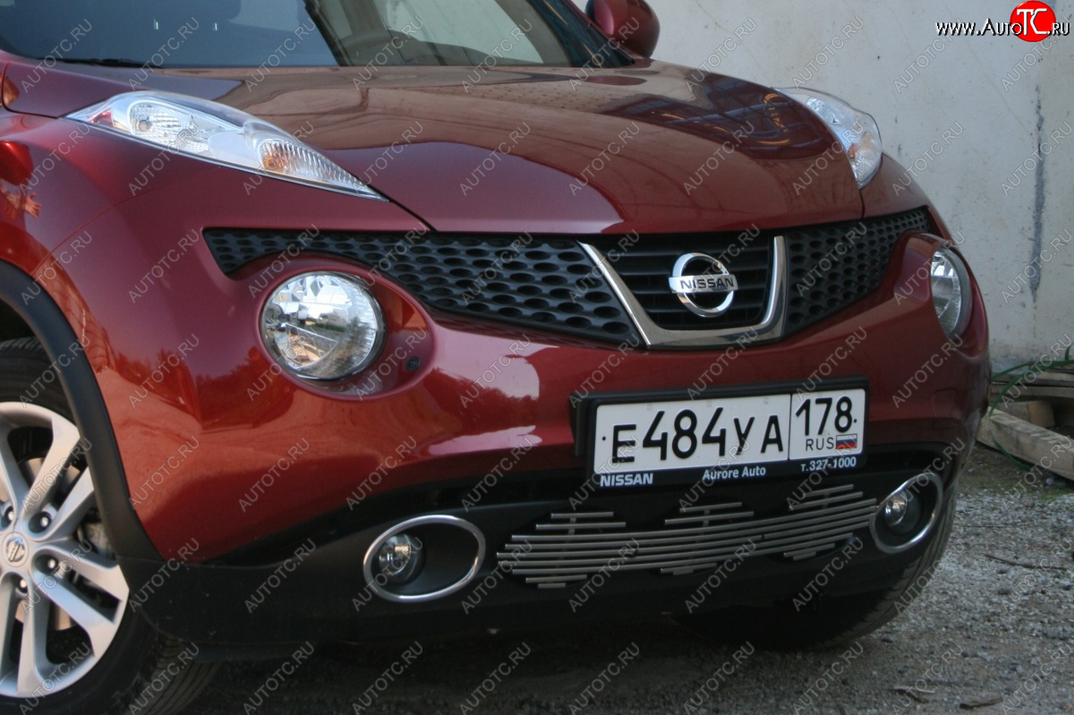 4 967 р. Декоративный элемент воздухозаборника Souz96 нержавеющая сталь Nissan Juke 1 YF15 дорестайлинг (2010-2014) (Черная d16)  с доставкой в г. Вологда