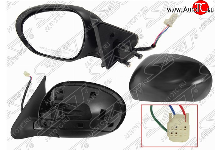 6 699 р. Боковое левое зеркало заднего вида SAT (3 контакта)  Nissan Juke  1 YF15 (2010-2014) дорестайлинг (Неокрашенное)  с доставкой в г. Вологда