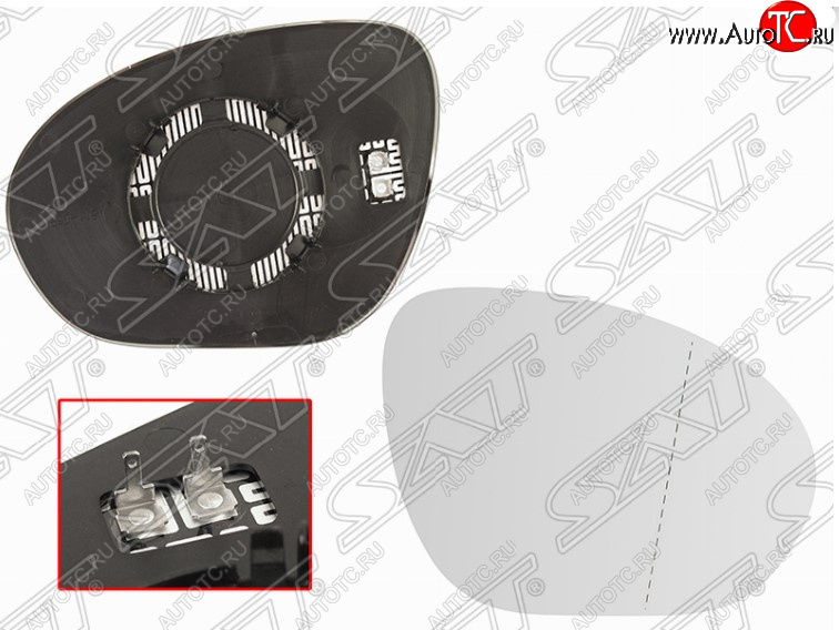 719 р. Правое полотно зеркала SAT (сферическое с обогревом) Nissan Juke 1 YF15 дорестайлинг (2010-2014)  с доставкой в г. Вологда