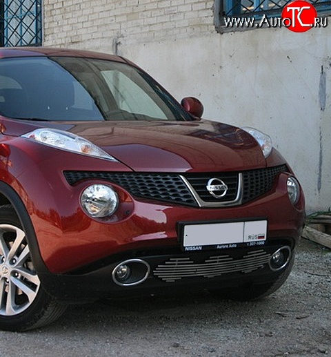 5 012 р. Декоративная вставка воздухозаборника Souz-96 нержавеющая сталь Nissan Juke 1 YF15 дорестайлинг (2010-2014) (Хром 10 мм)  с доставкой в г. Вологда