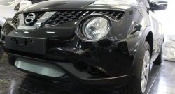 1 539 р. Сетка на бампер (рестайлинг) Russtal (хром) Nissan Juke 1 YF15 дорестайлинг (2010-2014)  с доставкой в г. Вологда. Увеличить фотографию 2
