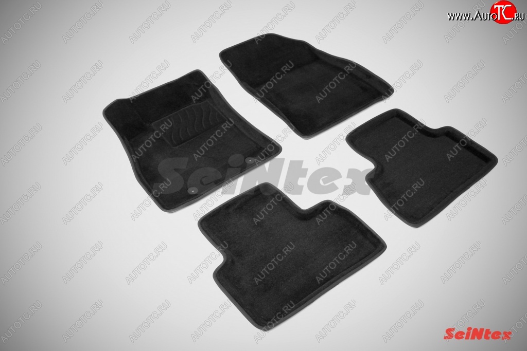 5 449 р. Комплект ковриков в салон 3D с текстильным покрытием Seintex  Nissan Juke  1 YF15 (2010-2014) дорестайлинг (черный)  с доставкой в г. Вологда