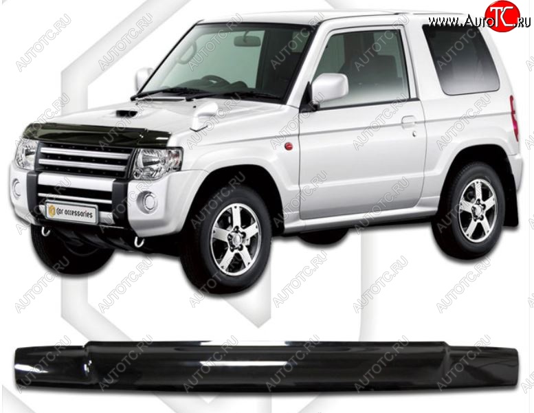1 899 р. Дефлектор капота CA-Plastic  Nissan Kix (2008-2012) (Classic черный, Без надписи)  с доставкой в г. Вологда