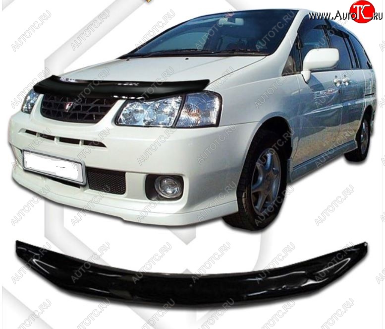 1 999 р. Дефлектор капота CA-Plastic Nissan Liberty дорестайлинг (1998-2001) (Classic черный, Без надписи)  с доставкой в г. Вологда