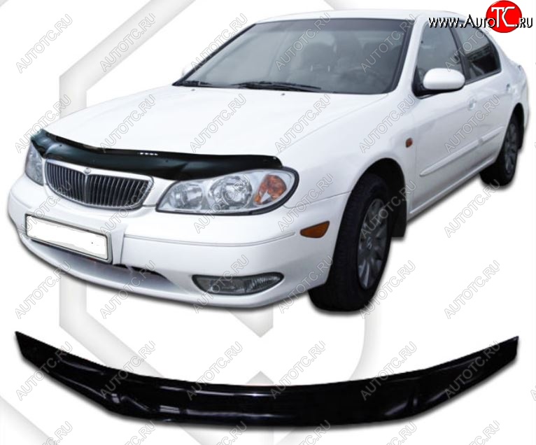 1 999 р. Дефлектор капота (33) CA-Plastic Nissan Maxima A33 дорестайлинг (2000-2003) (Classic черный, Без надписи)  с доставкой в г. Вологда