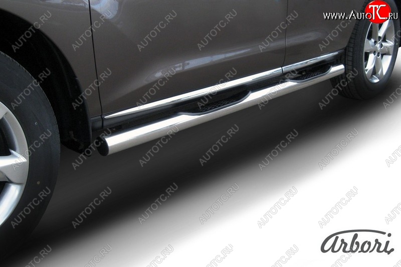 16 109 р. Защита штатных порогов Arbori (с проступью, нержавейка, d76 mm). Nissan Murano 2 Z51 рестайлинг (2010-2016)  с доставкой в г. Вологда