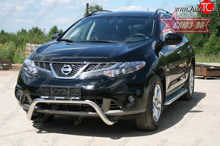 13 679 р. Защита переднего бампера Souz-96 (d60) Nissan Murano 2 Z51 рестайлинг (2010-2016)  с доставкой в г. Вологда