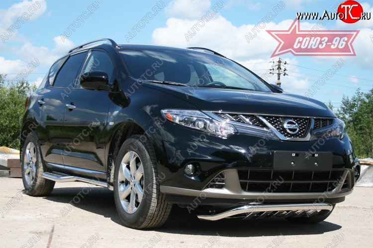 16 649 р. Защита переднего бампера Souz-96 (d60) Nissan Murano 2 Z51 рестайлинг (2010-2016)  с доставкой в г. Вологда