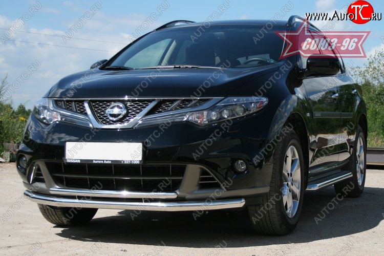 15 929 р. Защита переднего бампера двойная Souz-96 (d460/42) Nissan Murano 2 Z51 рестайлинг (2010-2016)  с доставкой в г. Вологда