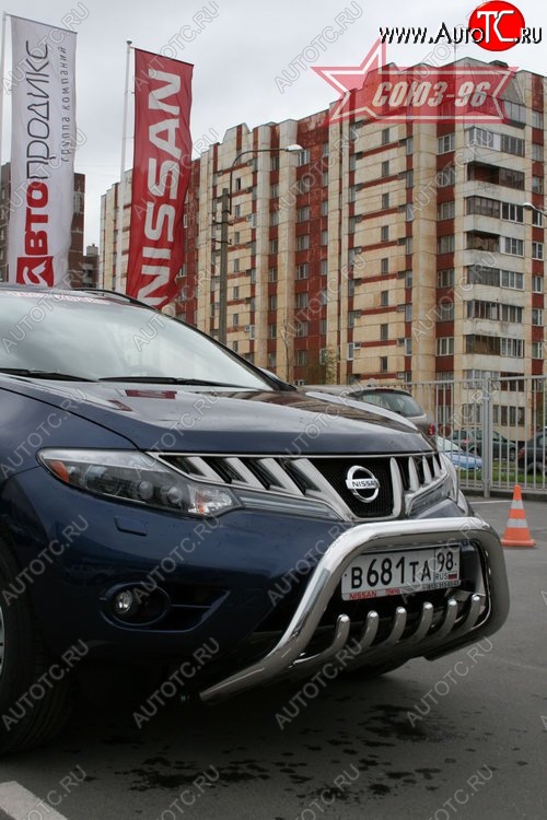 20 654 р. Защита переднего бампера Souz-96 (d76) Nissan Murano 2 Z51 дорестайлинг (2008-2011)  с доставкой в г. Вологда