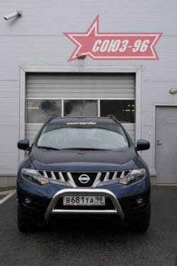 19 169 р. Защита переднего бампера Souz-96 (d76) Nissan Murano 2 Z51 дорестайлинг (2008-2011)  с доставкой в г. Вологда. Увеличить фотографию 2