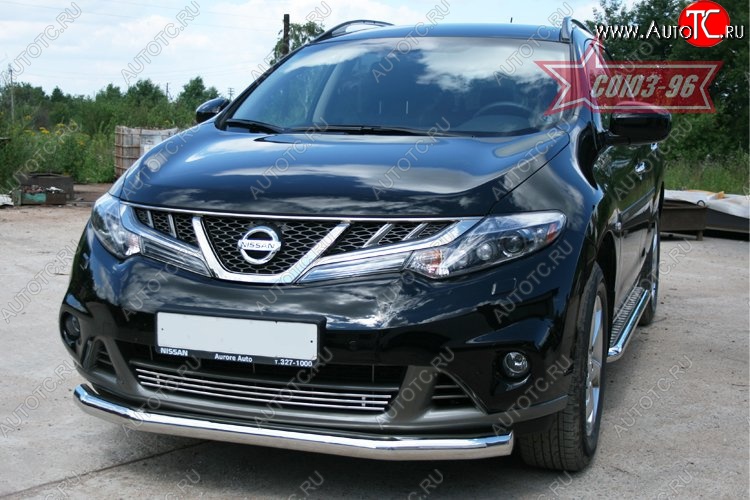 15 929 р. Защита переднего бампера одинарная Souz-96 (d76) Nissan Murano 2 Z51 рестайлинг (2010-2016)  с доставкой в г. Вологда