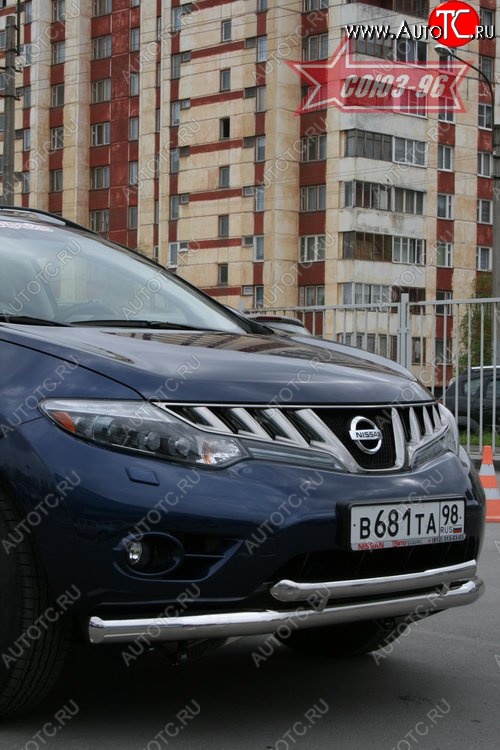 18 629 р. Защита переднего бампера двойная Souz-96 (d76/60) Nissan Murano 2 Z51 дорестайлинг (2008-2011)  с доставкой в г. Вологда