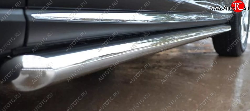 23 799 р. Защита порогов из круглой трубы диаметром 76 мм (дорестайлинг) SLITKOFF Nissan Murano 2 Z51 дорестайлинг (2008-2011)  с доставкой в г. Вологда