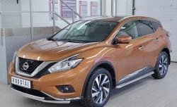 18 999 р. Защита переднего бампера (2 трубыØ42 мм, нержавейка) SLITKOFF Nissan Murano 3 Z52 дорестайлинг (2015-2022)  с доставкой в г. Вологда. Увеличить фотографию 2