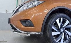 18 999 р. Защита переднего бампера (2 трубыØ42 мм, нержавейка) SLITKOFF Nissan Murano 3 Z52 дорестайлинг (2015-2022)  с доставкой в г. Вологда. Увеличить фотографию 3
