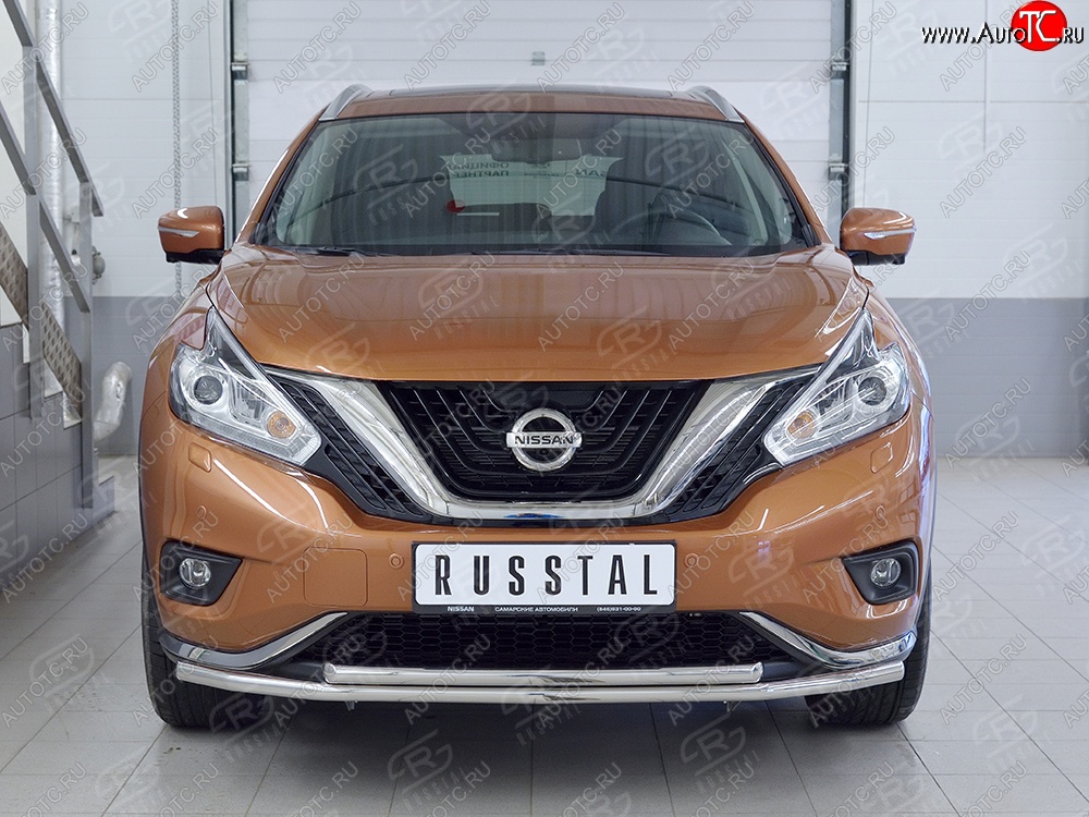 18 999 р. Защита переднего бампера (2 трубыØ42 мм, нержавейка) SLITKOFF Nissan Murano 3 Z52 дорестайлинг (2015-2022)  с доставкой в г. Вологда