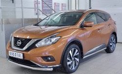 16 849 р. Защита переднего бампера (Ø63 мм, нержавейка) SLITKOFF Nissan Murano 3 Z52 дорестайлинг (2015-2022)  с доставкой в г. Вологда. Увеличить фотографию 2