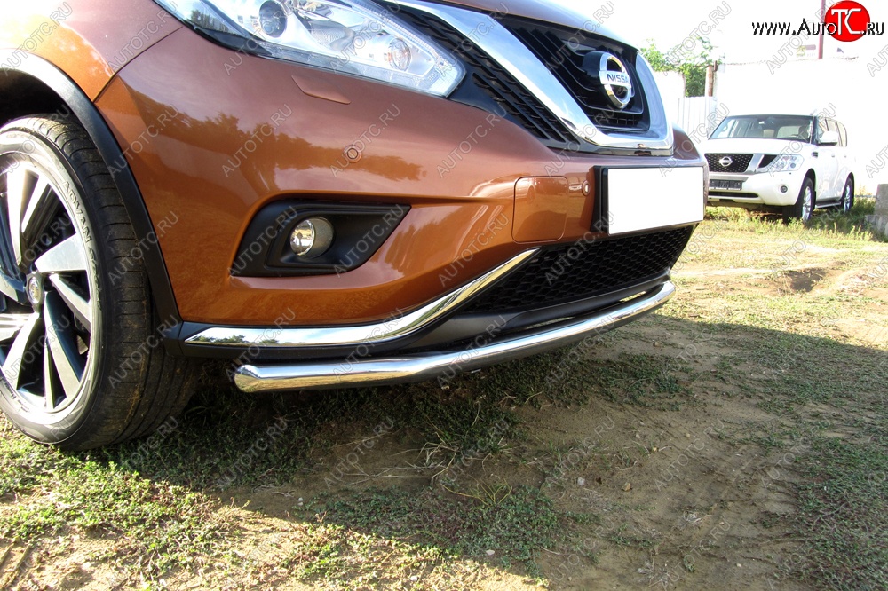14 449 р. Одинарная защита переднего бампера диаметром 57 мм Slitkoff Nissan Murano 3 Z52 дорестайлинг (2015-2022) (Нержавейка, Полированная)  с доставкой в г. Вологда