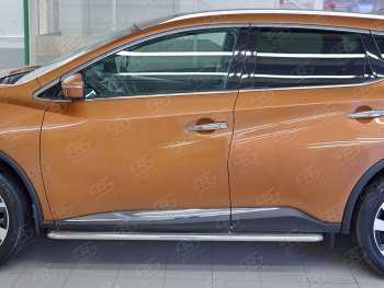 35 549 р. Широкая защита порогов с трубой диаметром 42 мм SLITKOFF v3 Nissan Murano 3 Z52 дорестайлинг (2015-2022)  с доставкой в г. Вологда. Увеличить фотографию 3