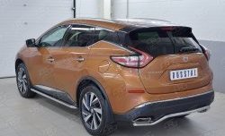 15 949 р. Защита заднего бампера (Ø42 мм волна, нержавейка) SLITKOFF Nissan Murano 3 Z52 дорестайлинг (2015-2022)  с доставкой в г. Вологда. Увеличить фотографию 2