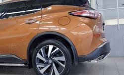 15 949 р. Защита заднего бампера (Ø42 мм волна, нержавейка) SLITKOFF Nissan Murano 3 Z52 дорестайлинг (2015-2022)  с доставкой в г. Вологда. Увеличить фотографию 3