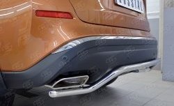 15 949 р. Защита заднего бампера (Ø42 мм волна, нержавейка) SLITKOFF Nissan Murano 3 Z52 дорестайлинг (2015-2022)  с доставкой в г. Вологда. Увеличить фотографию 4