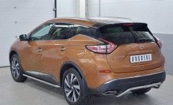 15 249 р. Защита заднего бампера (Ø42 мм волна под машину, нержавейка) SLITKOFF Nissan Murano 3 Z52 дорестайлинг (2015-2022)  с доставкой в г. Вологда. Увеличить фотографию 2