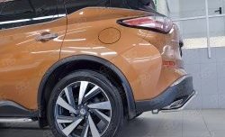 15 249 р. Защита заднего бампера (Ø42 мм волна под машину, нержавейка) SLITKOFF Nissan Murano 3 Z52 дорестайлинг (2015-2022)  с доставкой в г. Вологда. Увеличить фотографию 3