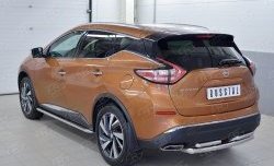 16 699 р. Защита заднего бампера (2 трубы Ø63 и 42 мм, нержавейка) SLITKOFF Nissan Murano 3 Z52 дорестайлинг (2015-2022)  с доставкой в г. Вологда. Увеличить фотографию 2