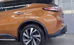 16 699 р. Защита заднего бампера (2 трубы Ø63 и 42 мм, нержавейка) SLITKOFF Nissan Murano 3 Z52 дорестайлинг (2015-2022)  с доставкой в г. Вологда. Увеличить фотографию 3