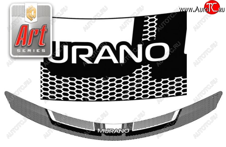 2 159 р. Дефлектор капота CA-Plastiс  Nissan Murano  1 Z50 (2002-2009) (Серия Art белая)  с доставкой в г. Вологда