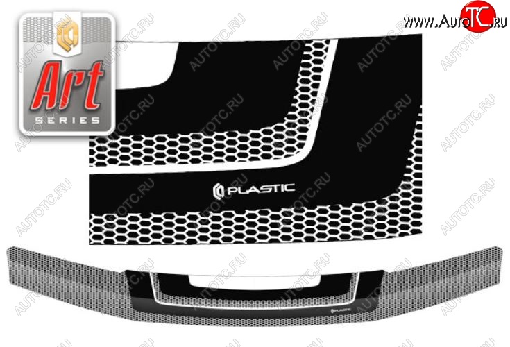 2 199 р. Дефлектор капота CA-Plastiс  Nissan Navara  2 D40 (2004-2010) дорестайлинг (Серия Art белая)  с доставкой в г. Вологда