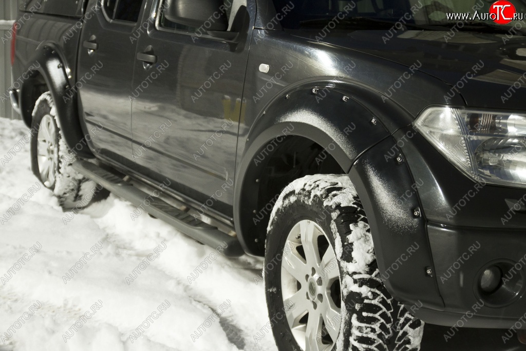 17 599 р. Накладки на колёсные арки RA (комплект) Nissan Navara 2 D40 дорестайлинг (2004-2010) (Поверхность шагрень)  с доставкой в г. Вологда