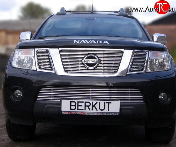 6 799 р. Декоративная вставка решетки радиатора (рестайлинг) Berkut Nissan Navara 2 D40 дорестайлинг (2004-2010)  с доставкой в г. Вологда
