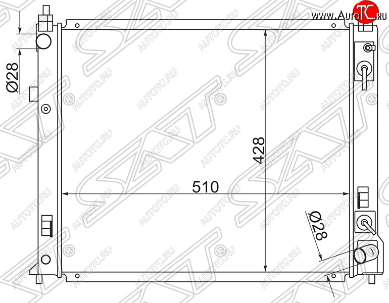 7 299 р. Радиатор двигателя (пластинчатый, МКПП/АКПП) SAT Nissan Tiida 2 хэтчбек C12 (2011-2019)  с доставкой в г. Вологда