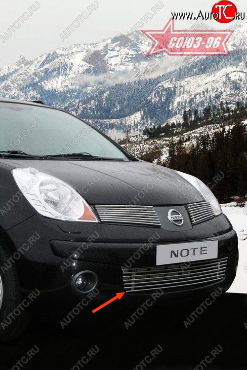 3 959 р. Декоративный элемент воздухозаборника Souz-96 (d10) Nissan Note 1 E11 дорестайлинг (2004-2008)  с доставкой в г. Вологда