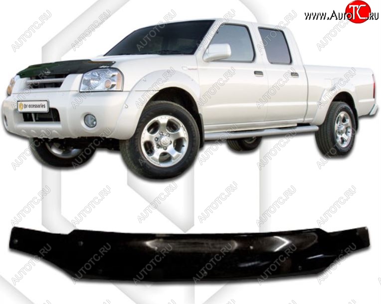 1 999 р. Дефлектор капота CA-Plastic  Nissan NP300 (2003-2008) (Classic черный, Без надписи)  с доставкой в г. Вологда