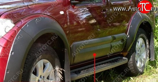 23 399 р. Расширители арок с широкими молдингами дверей RA (комплект) Nissan Pathfinder R51 дорестайлинг (2004-2007) (Поверхность глянец (под окраску), Неокрашенные)  с доставкой в г. Вологда