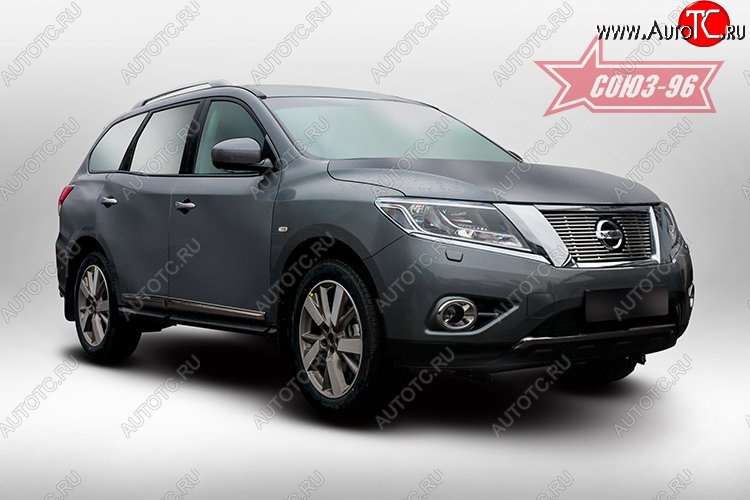 6 299 р. Декоративный элемент решетки радиатора Souz-96 (d10) Nissan Pathfinder R52 дорестайлинг (2012-2017)  с доставкой в г. Вологда