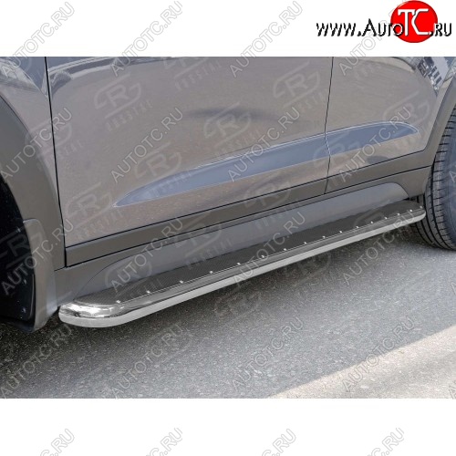 35 549 р. Широкая защита порогов с трубой диаметром 42 мм SLITKOFF v3 Nissan Pathfinder R52 дорестайлинг (2012-2017)  с доставкой в г. Вологда