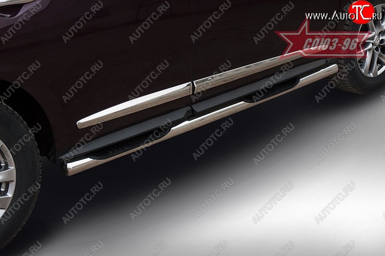 21 284 р. Защита порогов с проступью Souz-96 (d76) Nissan Pathfinder R52 дорестайлинг (2012-2017)  с доставкой в г. Вологда
