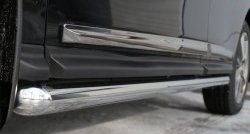 70 999 р. Защита порогов из круглой трубы диаметром 63 мм Russtal Nissan Pathfinder R52 дорестайлинг (2012-2017) (Защита порогов с со скосами на торцах (вариант 1))  с доставкой в г. Вологда. Увеличить фотографию 2
