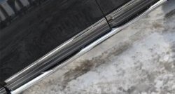 83 999 р. Защита порогов с пластиковыми вставками для ног из круглой трубы диаметром 76 мм Russtal Nissan Pathfinder R52 дорестайлинг (2012-2017) (Защита порогов с со скосами на торцах (вариант 1))  с доставкой в г. Вологда. Увеличить фотографию 5