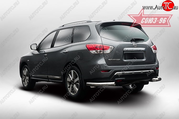 13 679 р. Защита заднего бампера из боковых уголков (d76) Souz-96 Nissan Pathfinder R52 дорестайлинг (2012-2017)  с доставкой в г. Вологда