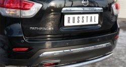 12 649 р. Защита заднего бампера (Ø63 мм, нержавейка) SLITKOFF Nissan Pathfinder R52 дорестайлинг (2012-2017)  с доставкой в г. Вологда. Увеличить фотографию 2