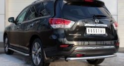12 649 р. Защита заднего бампера (Ø63 мм, нержавейка) SLITKOFF Nissan Pathfinder R52 дорестайлинг (2012-2017)  с доставкой в г. Вологда. Увеличить фотографию 4